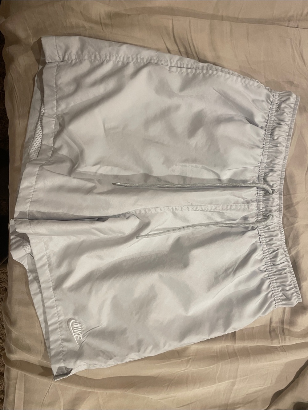 Nike White Running Shorts with Drawstring Waist